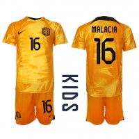 Camisa de time de futebol Holanda Tyrell Malacia #16 Replicas 1º Equipamento Infantil Mundo 2022 Manga Curta (+ Calças curtas)